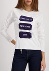 Monari Long Sleeve Shirt with Print, White