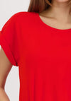 Monari Basic Round Neck T-Shirt, Red