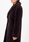 Monari Faux Fur Fluffy Texture Coat, Brown