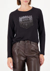 Monari Rhinestone Embellished Top, Black