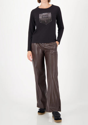Monari Rhinestone Embellished Top, Black