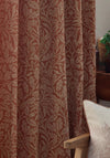 Morris & Co Acorn Tonal Lined Pencil Pleat Curtains, Brick Red