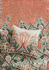 Morris & Co Helena Cushion 50x50cm, Peach & Teal
