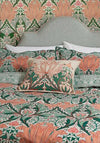 Morris & Co Helena Cushion 50x50cm, Peach & Teal