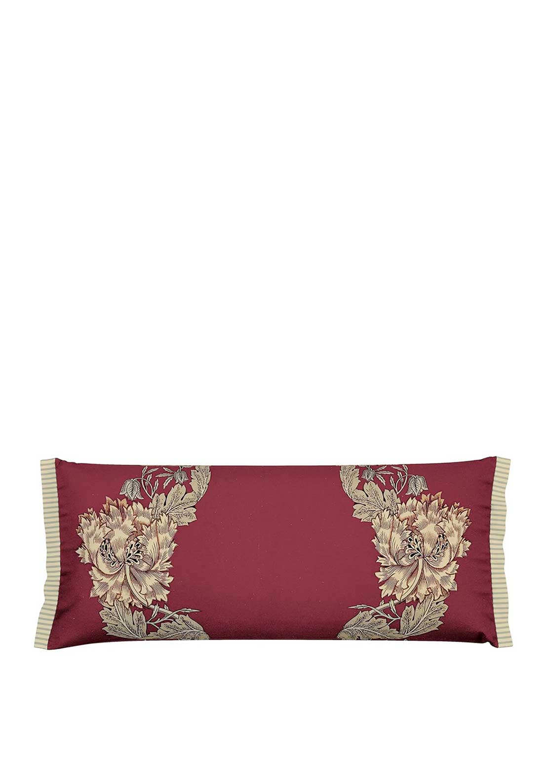 Morris & Co Honeysuckle & Tulip Cushion 70x30cm, Brick Red & Gold
