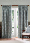 Morris & Co Marigold Lined Pencil Pleat Curtains, Indigo Blue