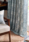 Morris & Co Marigold Lined Pencil Pleat Curtains, Indigo Blue