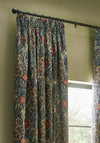 Morris & Co Seaweed Lined Pencil Pleat Curtains, Indigo Multi