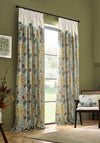 Morris & Co Seaweed Lined Pencil Pleat Curtains, Stone Multi