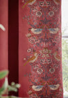 Morris & Co Strawberry Thief Embroidery Lined Pencil Pleat Curtains, Berry