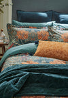 William Morris Honeysuckle & Tulip Sateen Duvet Cover Set, Green & Tan