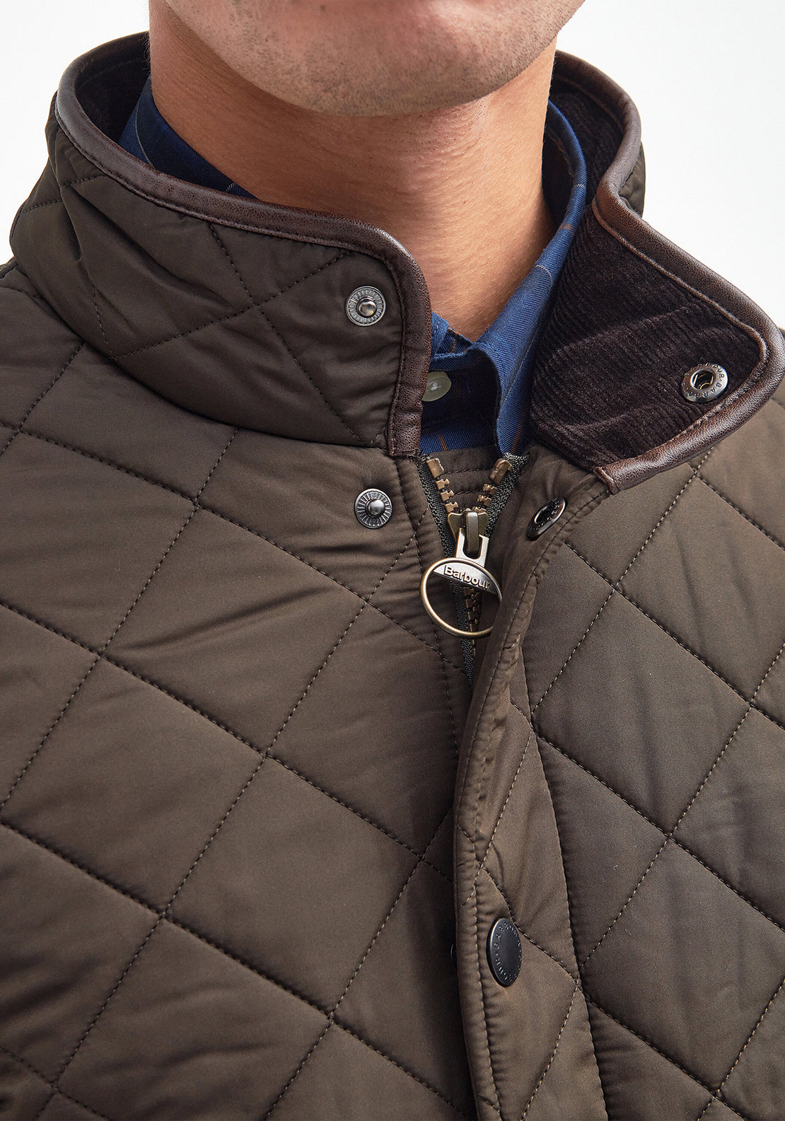 Barbour Men's Powell Quilted Chelsea Style Jacket, Olive Green