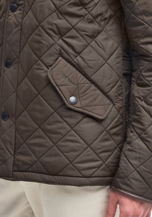 Barbour Men's Powell Quilted Chelsea Style Jacket, Olive Green