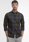 Barbour Men’s Wethram Tartan Tailored Shirt, Dark Green Multi