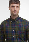 Barbour Men’s Wethram Tartan Tailored Shirt, Dark Green Multi