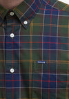 Barbour Men’s Wethram Tartan Tailored Shirt, Dark Green Multi