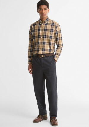 Barbour Men’s Wethram Tartan Tailored Shirt, Khaki Multi