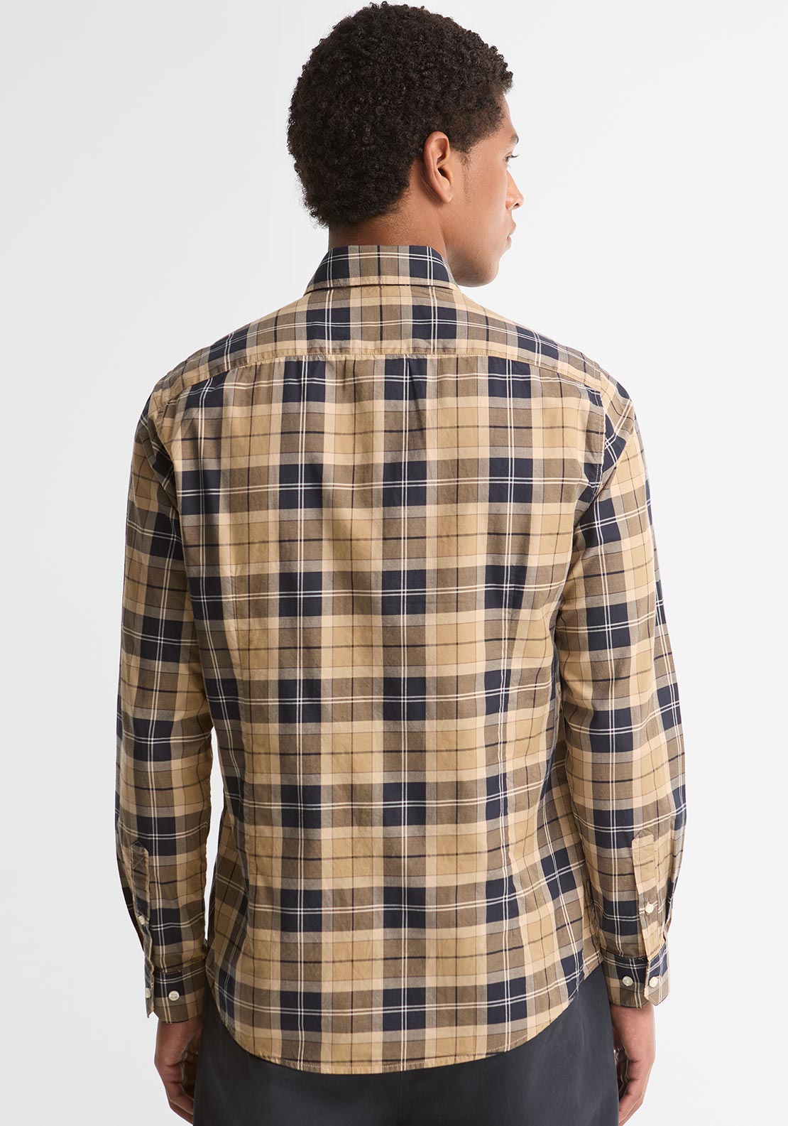 Barbour Men’s Wethram Tartan Tailored Shirt, Khaki Multi