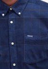 Barbour Men’s Blair Cord Tartan Tailored Shirt, Midnight Navy