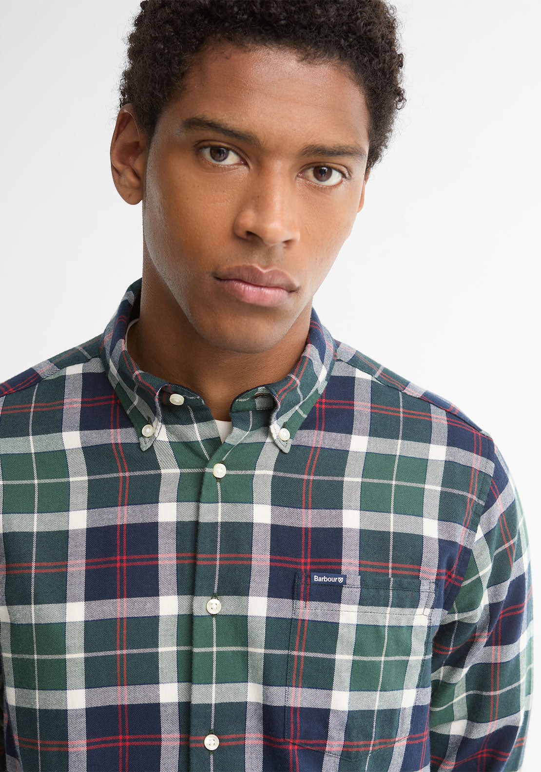 Barbour Men’s Fortrose Tartan Tailored Shirt, Evergreen Multi