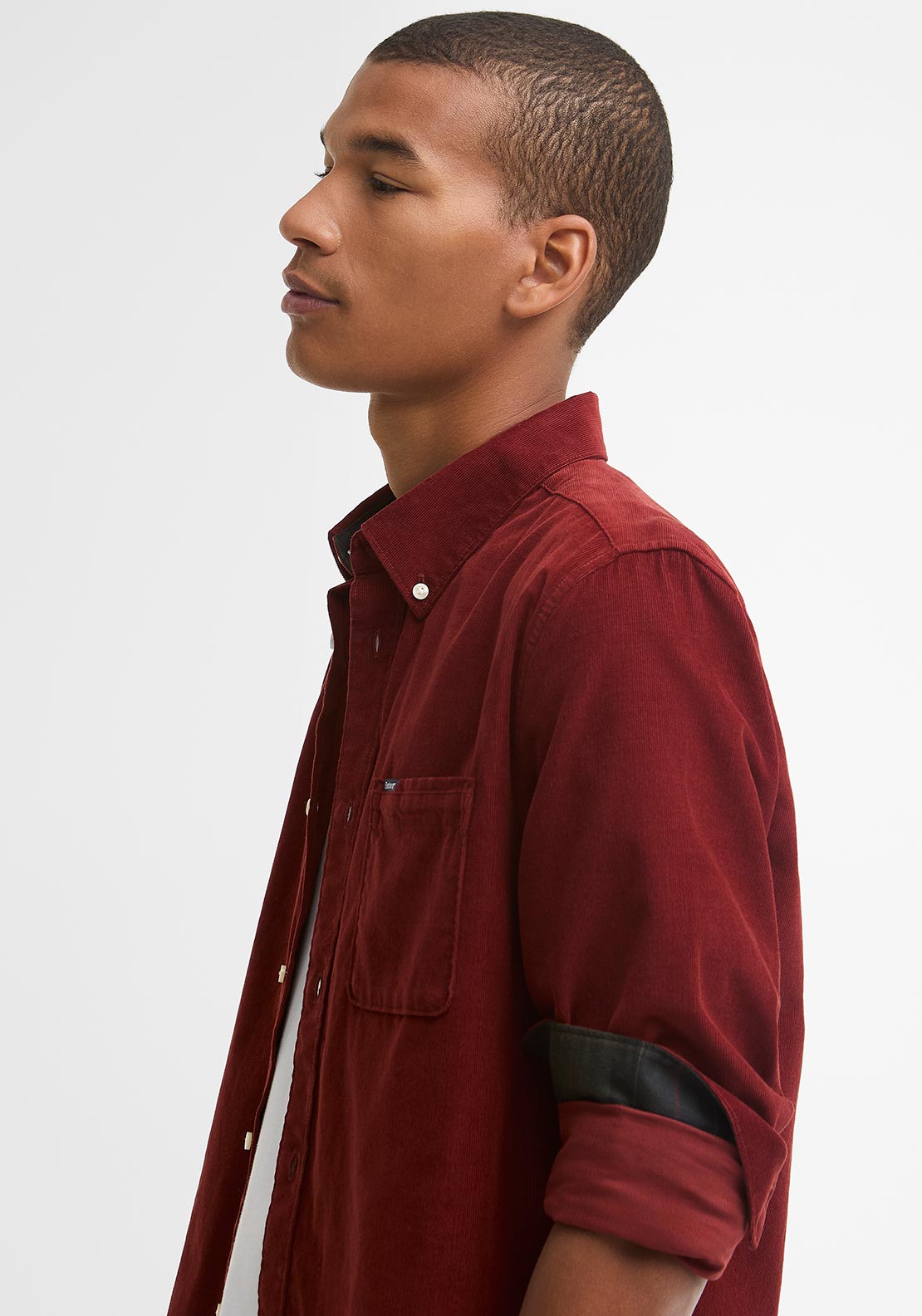 Barbour Men's Ramsey Cord Tailored Shirt, Russet Brown
