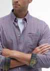 Barbour Mens Padshaw Gingham Tailored Shirt, Rich Red