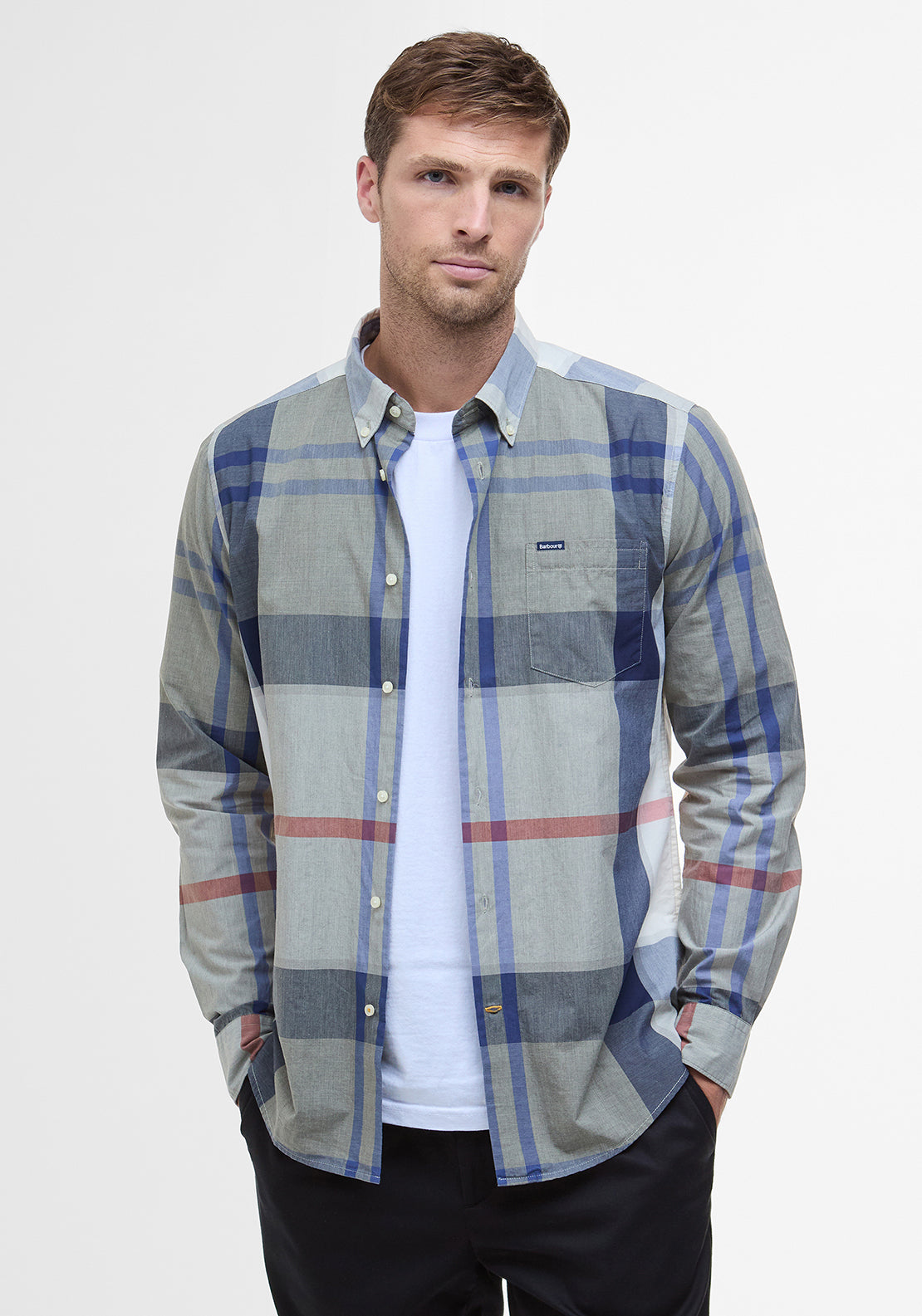 Barbour Men’s Harris Tailored Tartan Shirt, Bleached Pine