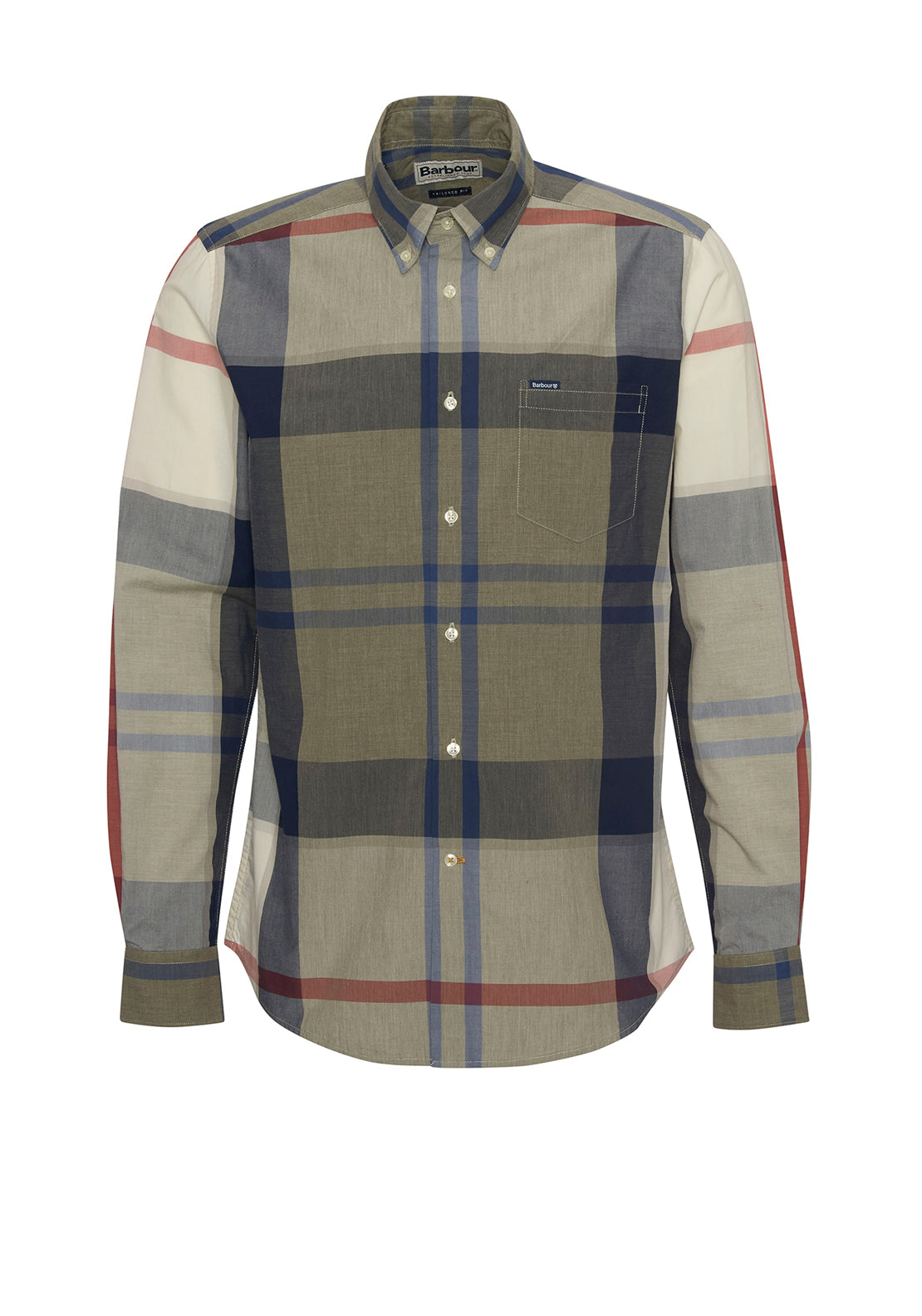 Barbour Men’s Harris Tailored Tartan Shirt, Bleached Pine