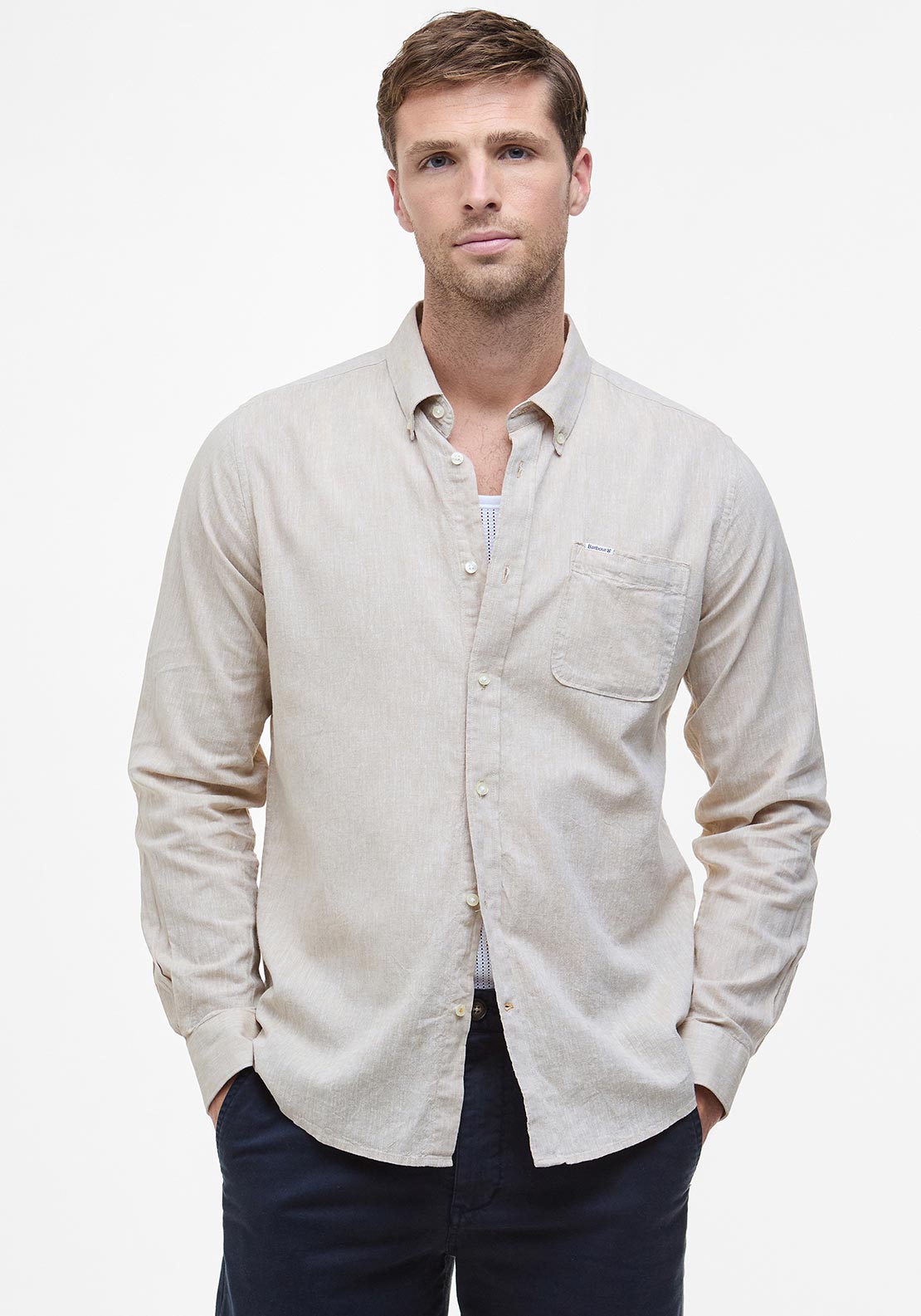 Barbour Men’s Nelson Tailored Shirt, Beige