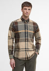 Barbour Men’s Bearpark Tartan Tailored Shirt, Dark Beige Multi