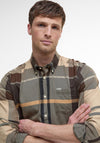 Barbour Men’s Bearpark Tartan Tailored Shirt, Dark Beige Multi