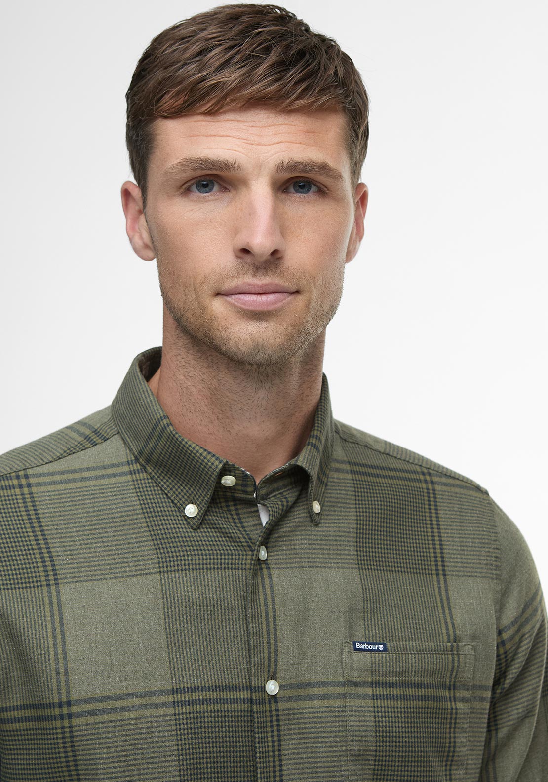 Barbour Men’s Heaney Checked Shirt, Olive