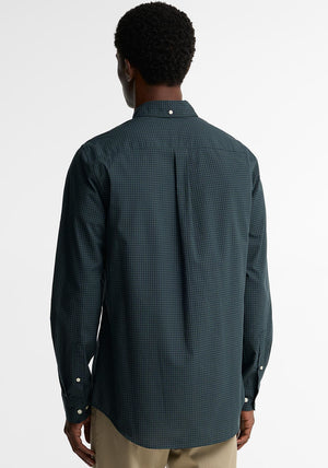 Barbour Men’s Harbourwall Gingham Tailored Shirt, Green & Navy