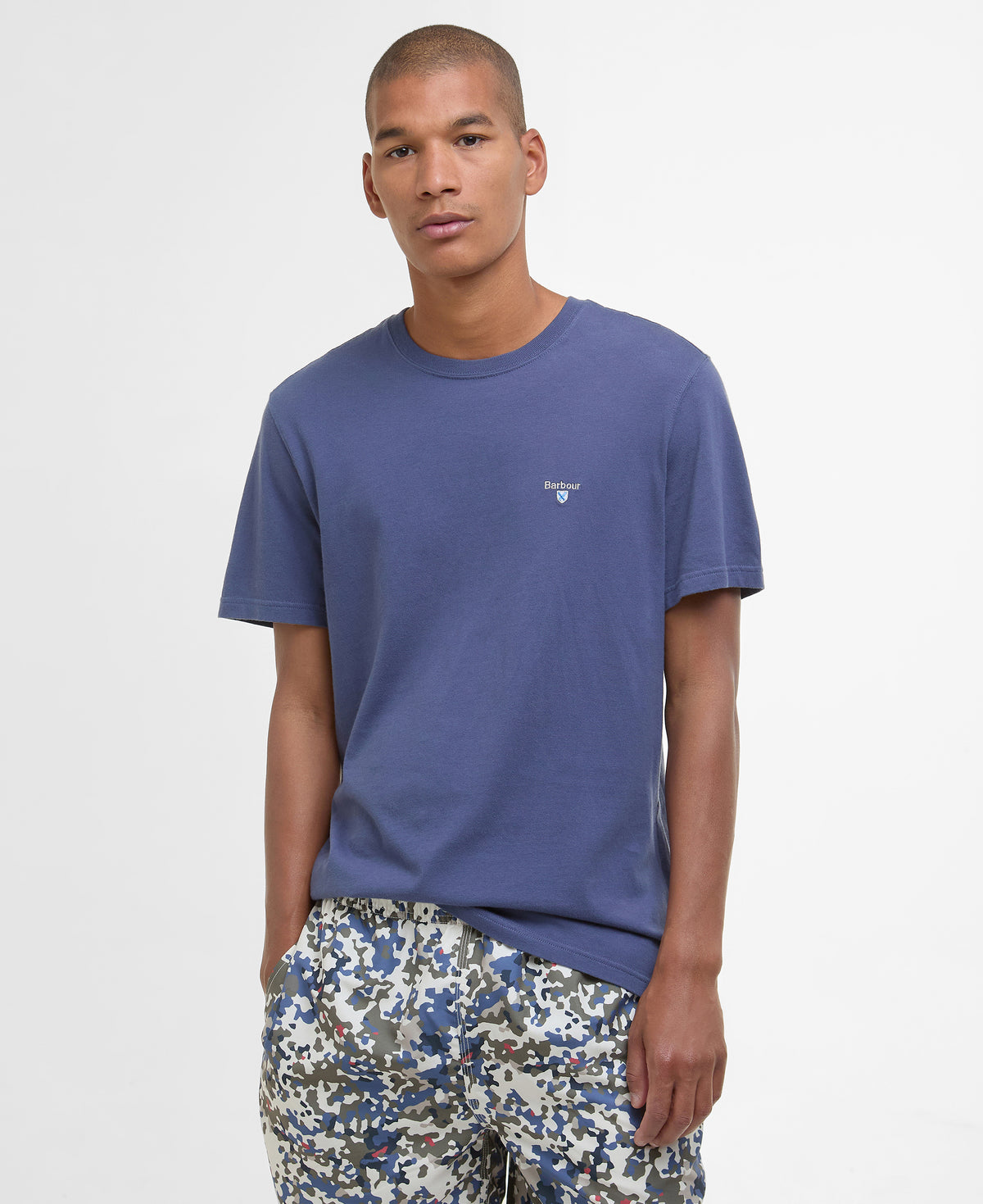 Barbour Men’s Tartan Sports T-Shirt, Ocean Blue