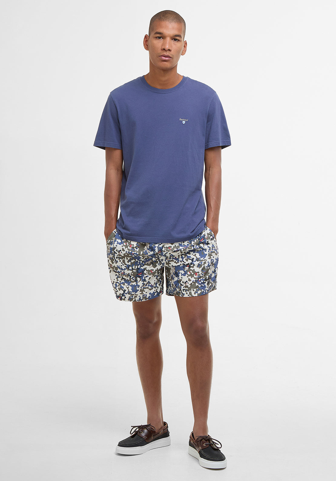 Barbour Men’s Tartan Sports T-Shirt, Ocean Blue