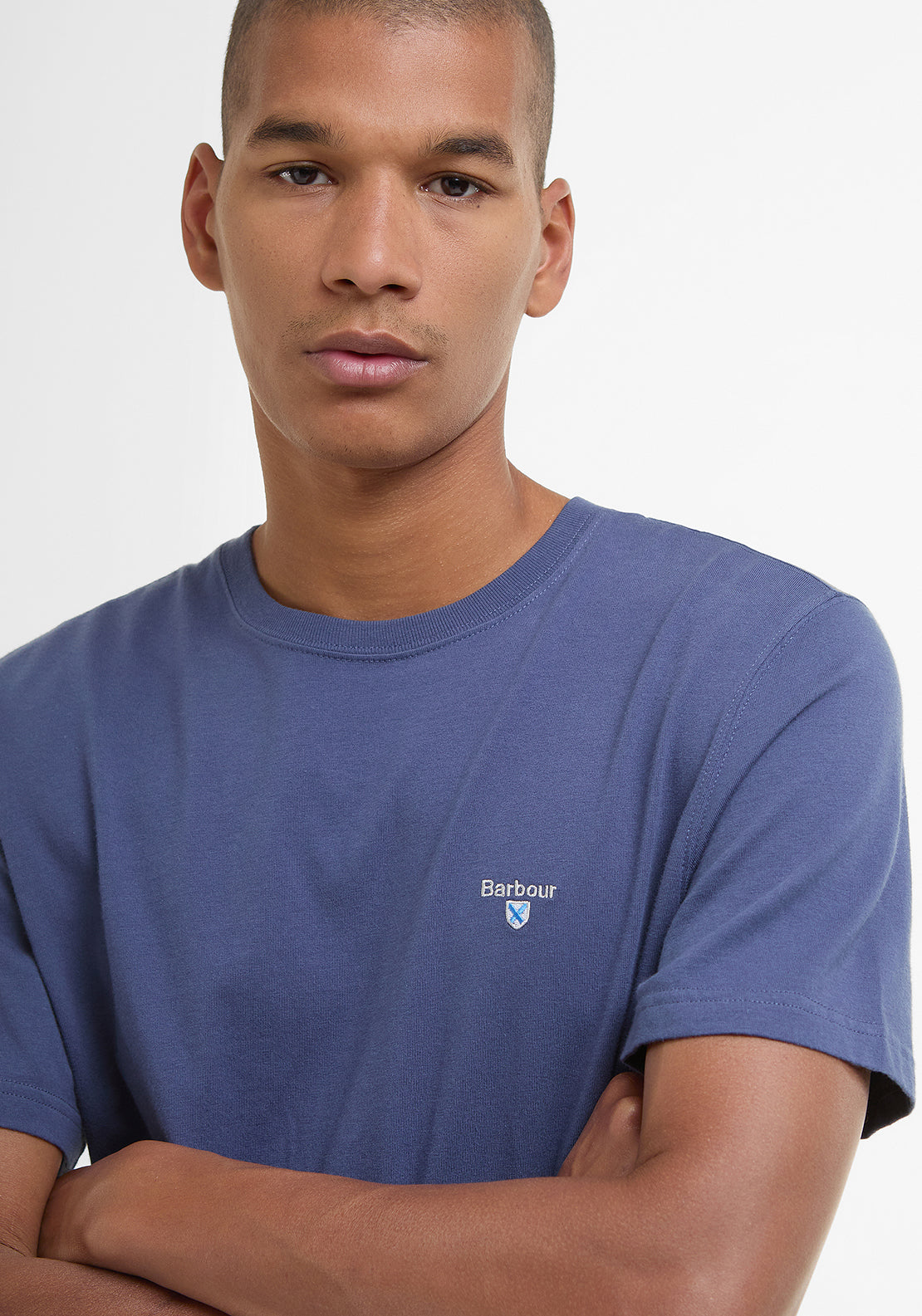 Barbour Men’s Tartan Sports T-Shirt, Ocean Blue