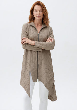 My Soul Asymmetric Hem Bubble Jacket, Khaki