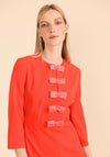 Caroline Kilkenny Maggy Bow Placket Midi Dress, Orange
