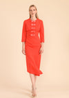 Caroline Kilkenny Maggy Bow Placket Midi Dress, Orange