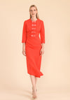 Caroline Kilkenny Maggy Bow Placket Midi Dress, Orange