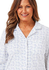 Marlon Floral Fleece Button Up Pyjama Set, Blue