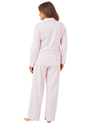 Marlon Floral Fleece Button Up Pyjama Set, Pink