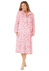 Marlon Long Sleeve Floral Zip Housecoat, Pink