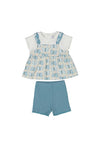 Mayoral Baby Girl Butterfly Biker Short Set, Blue
