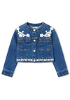Mayoral Mini Girl Floral Denim Jacket, Blue
