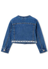 Mayoral Mini Girl Floral Denim Jacket, Blue