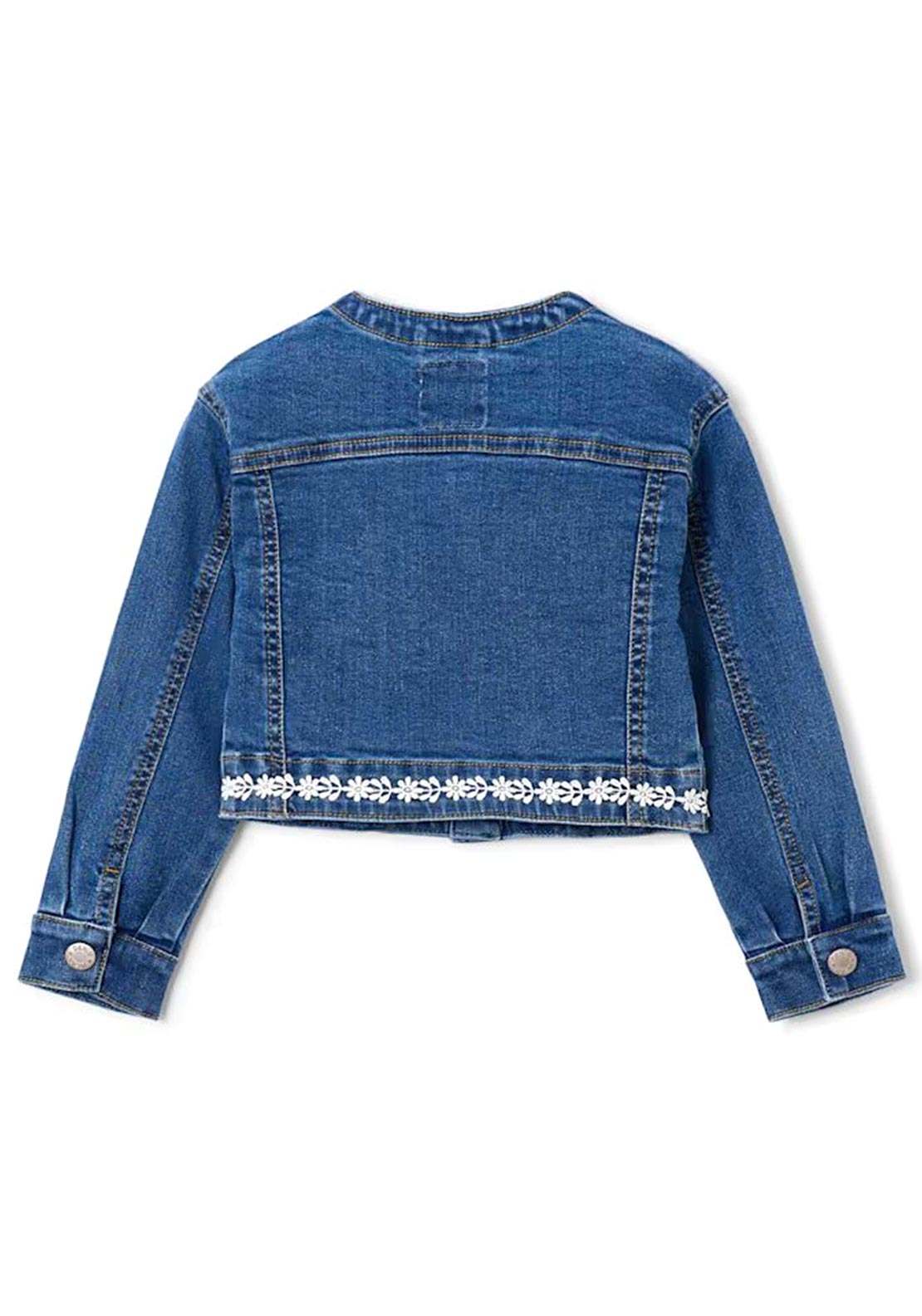 Mayoral Mini Girl Floral Denim Jacket, Blue
