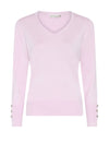 Micha Viscose Knit V Neck Sweater, Baby Pink