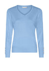 Micha Viscose Knit V Neck Sweater, Sky Blue