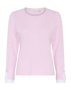 Micha Chiffon Cuff Textured Knit Jumper, Pink